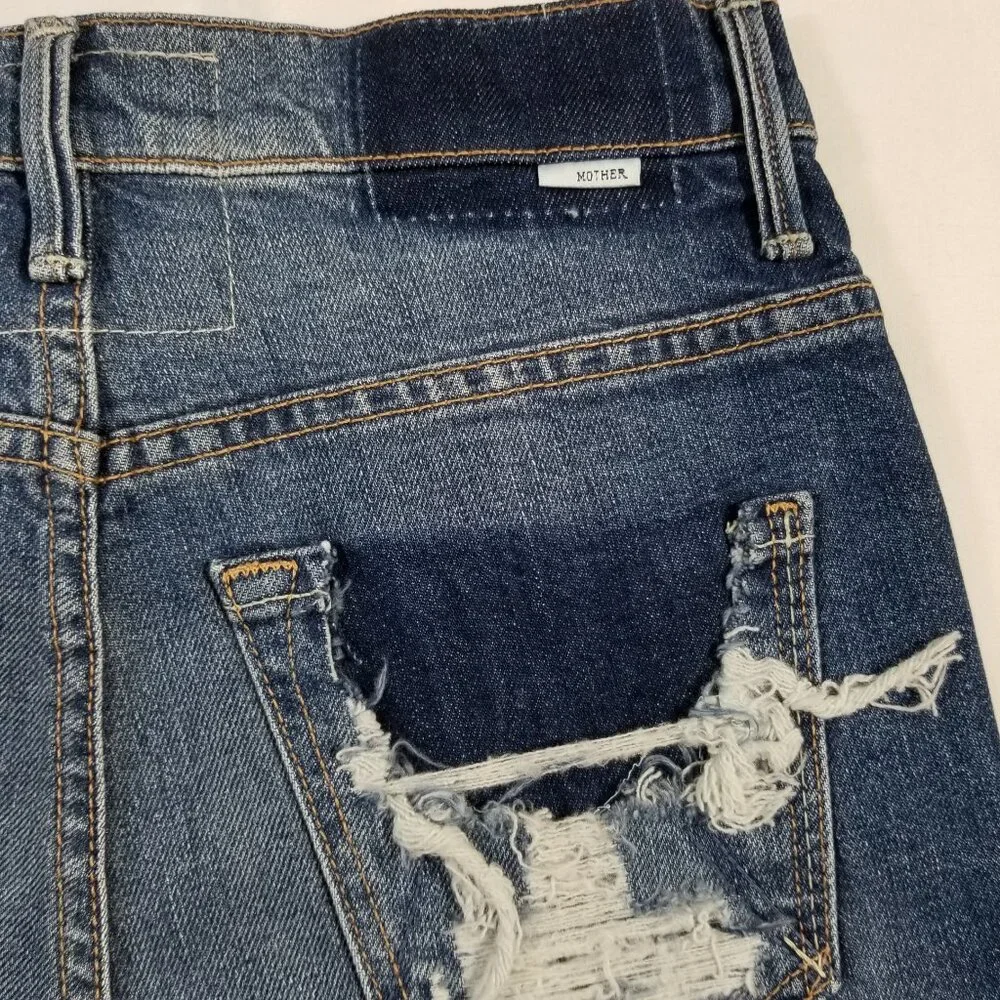 NWT MOTHER The Swooner Crop Jeans Your Treat Or Mine Distressed 24,26,27 $268